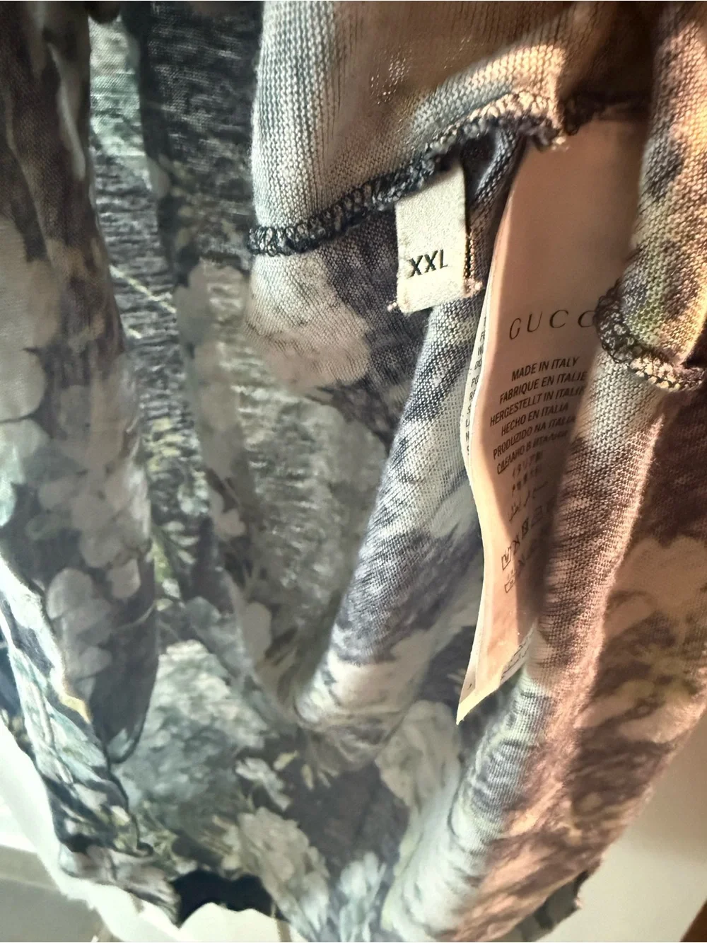 Gucci Navy Blue Floral Short Sleeve Tee